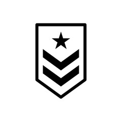 rank, military rank - vector icon