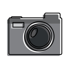 Isolated colored sketch of a camera icon Vector