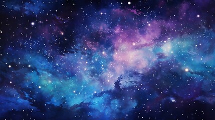  a space filled with lots of stars and a purple and blue sky.  generative ai