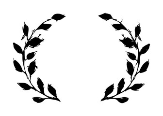 Czarne liście dekoracyjne laur vintage  © Monika Janiak-Klicha