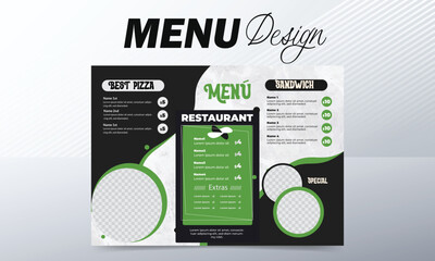 Restaurant cafe menu, template design. Single-page and food menu template.
