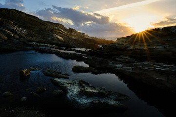 sunset on the basque coast