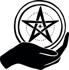`Tarot star coin black magic art.