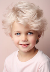 Cute Child Wearing Light Pastel Pink Clothes Generative AI