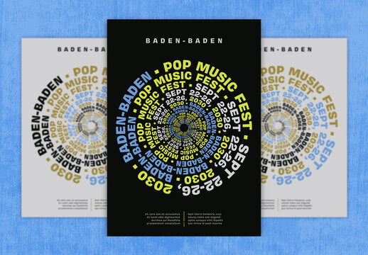 Creative Circular Typography Poster Layout Design