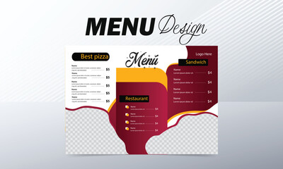 Simple restaurant menu design and label vector brochure template.