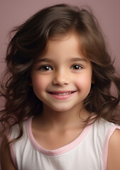 Cute Child Wearing Light Pastel Pink Clothes Generative AI