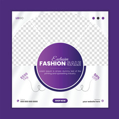 
New Modern Fashion sale social media post banner design. or instagram facebook post & web banner template.