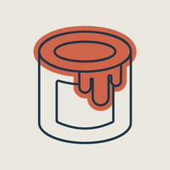 Paint bucket vector icon. Construction, repair