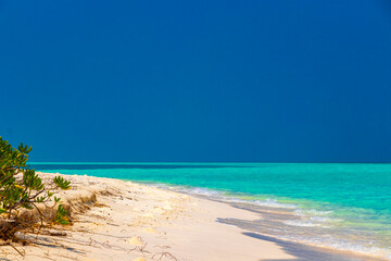 Natural tropical turquoise sandbank islands Madivaru Finolhu Rasdhoo Atoll Maldives. - obrazy, fototapety, plakaty