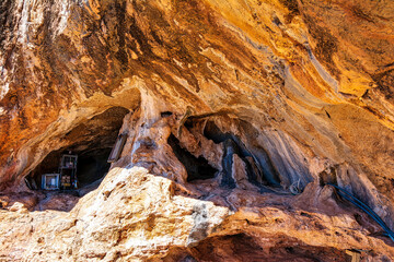 Cave of Saint Joseph Gerontogiannis at Kapsa monastery in the southeast of the island of Crete...