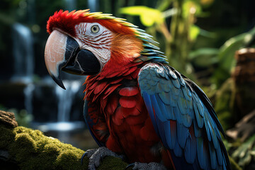 Fototapeta premium Rainforest Wonders. Exotic wildlife and lush foliage epitomize the biodiversity of My Latin America. Generative Ai.