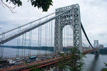 View of the George Washington Bridge and upper Manhattan, taken from Fort Lee Historic Park on an overcast afternoon -25