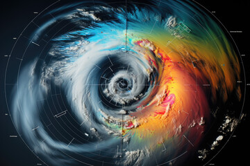 radar scan of hurricane - obrazy, fototapety, plakaty