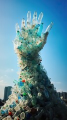 ecological problems of plastic usage concept, garbage pollution and environment conservation, generative AI