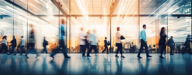 Blurred business people