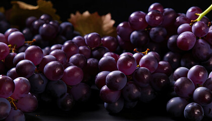 Fototapeta premium red grapes close up,bunch of grapes,grapes on the vine