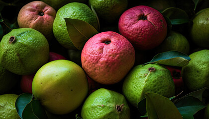 A Pile of Guavas,background of fruit,fruits on the market