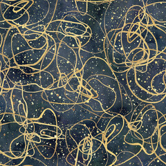 Abstract golden lines seamless background