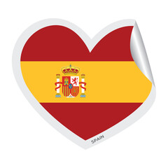 Fototapeta premium Isolated heart shape with the flag of Spain Vector