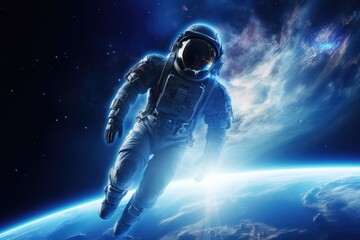 Astronaut in outer space. Generative AI