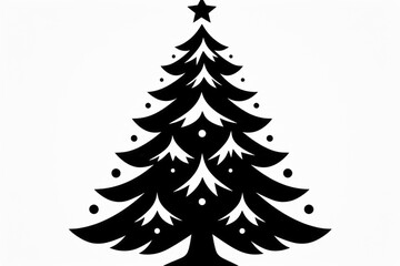 Christmas tree. Decorative holiday pattern. Merry christmas and happy new year concept