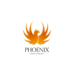 Phoenix Logo Design Symbol Template Flat Style Vector Illustration