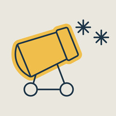 Snow cannon vector isolated icon. Winter sign