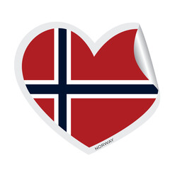 Isolated heart shape with the flag of Norway Vector