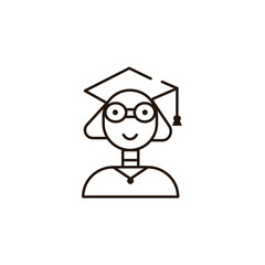 school girl vector type icon