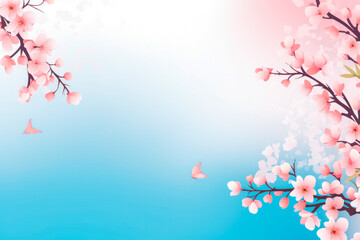 Horizontal colorful spring flowers theme background, bright colors, warm feeling