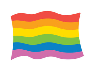 LGBT queer pride rainbow flag isolated flat vector icon
