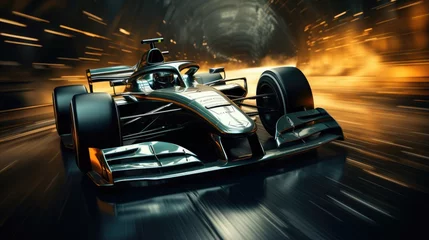  Formula 1 car at high speed in motion and acceleration with neon light extreme speed grand champion © Gizmo
