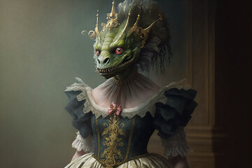 Monster in baroque dress 