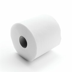 Toilet Paper Roll Isolated on White Background. Generative ai