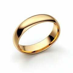 Golden Wedding Ring Isolated on White Background. Generative ai
