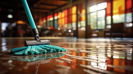 mops cleaning surface - obrazy, fototapety, plakaty