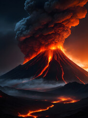 volcano eruption AI Generated image