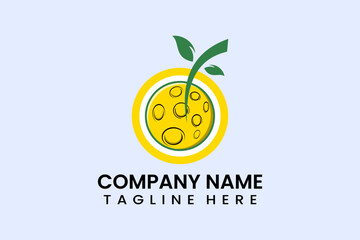 Flat modern simple fruit moon icon symbol logo template vector design illustration