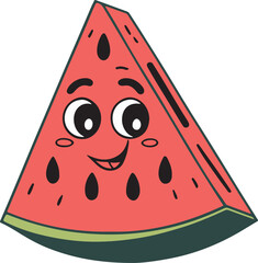 Watermelon Triangle Slice With Eyes And Mouth