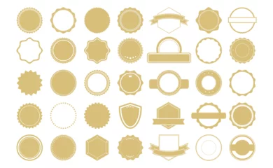 Deurstickers Element design collection for label and logo. Badges set in flat style. Vector illustration © Angela Ksen