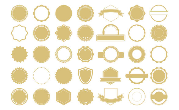 Element Design Collection For Label And Logo. Badges Set In Flat Style. Vector Illustration