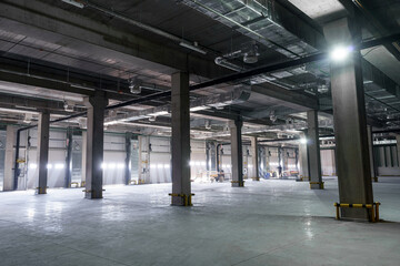 Interior of a large industrial warehouse