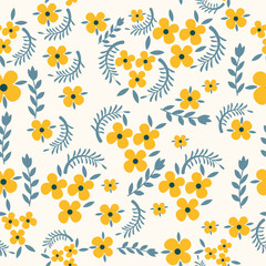 Beautiful seamless vintage floral pattern with flower and leaf. vector texture. Trend print for textiles and wallpaper.