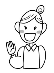 案内する女性のイラスト