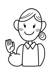 案内する女性のイラスト