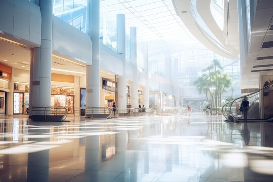 blurry shopping mall Generative AI