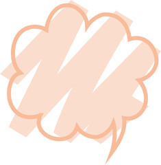 Colorful pastel orange color speech bubble balloon icon sticker memo keyword planner text box banner, flat png transparent element design