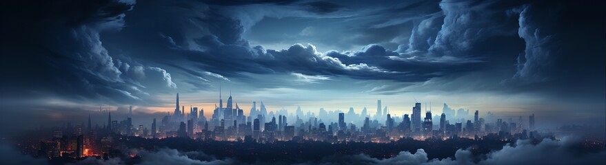 Fototapeta premium City panorama, generative ai