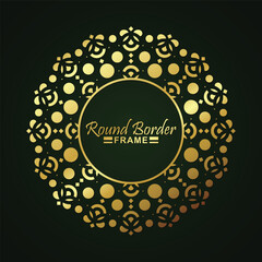 Luxury Gold round floral frame design
